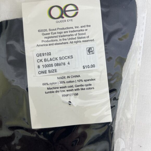 Lot of 2 Queer Eye Socks Choose Kindness Black Rainbow One Size NEW - Picture 4 of 6